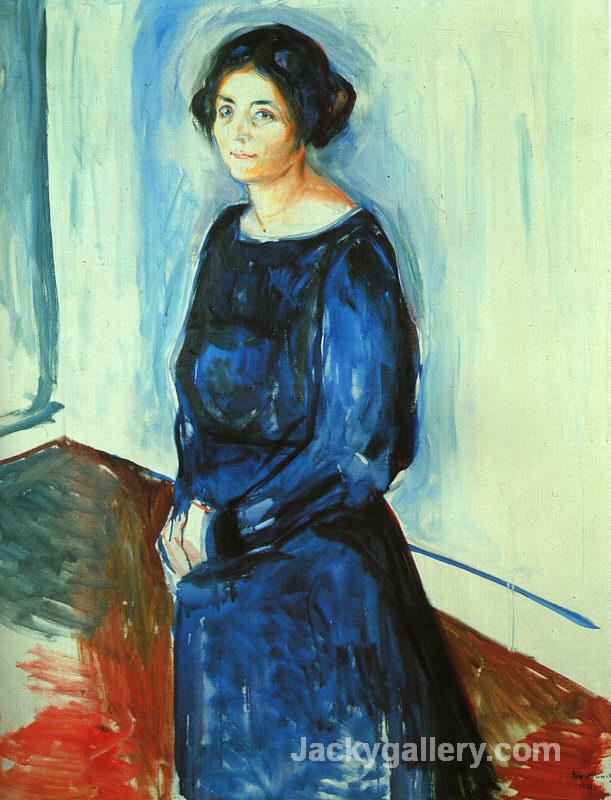 Woman in Blue (Frau Barth) by Edvard Munch paintings reproduction